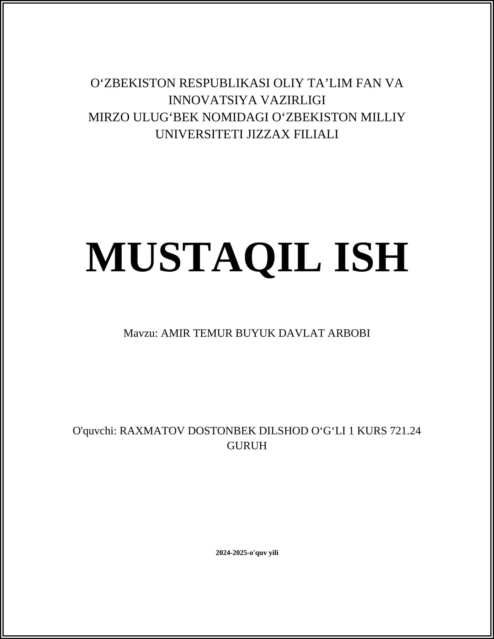 Amir Temur Buyuk Davlat Arbob 1
