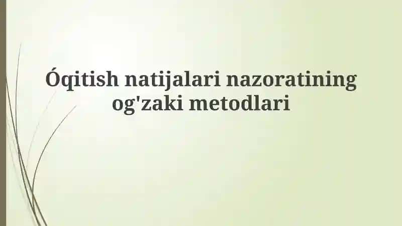 Og'zaki baholash 1