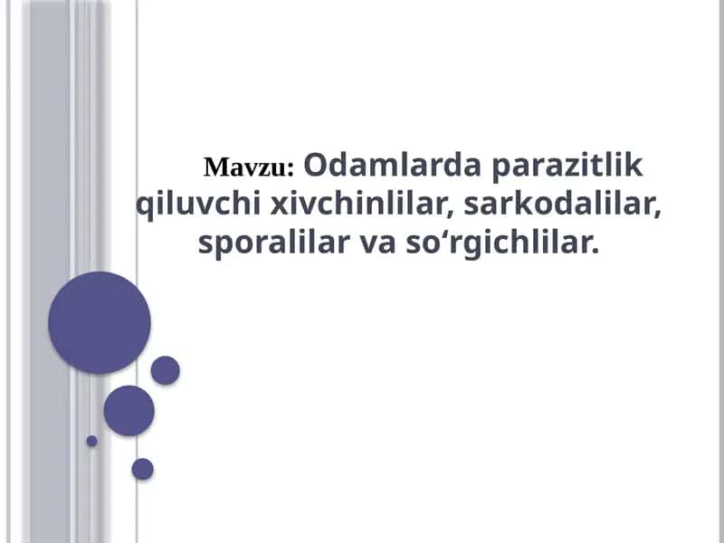 Parazitizmning biologiya asoslari 1