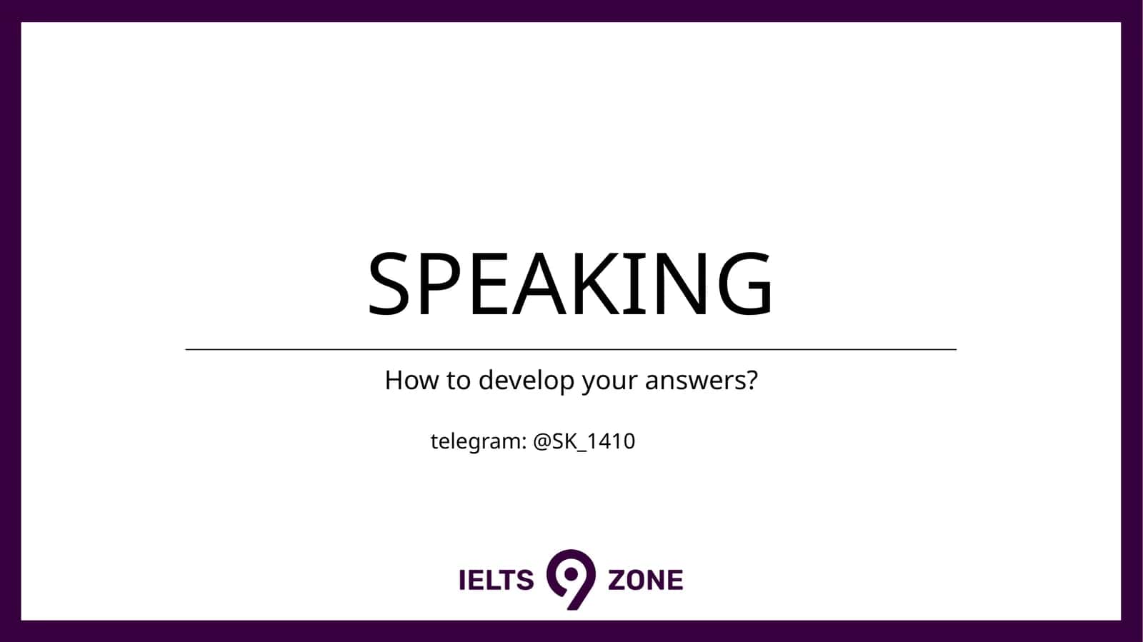 Speaking Practice Questions 1