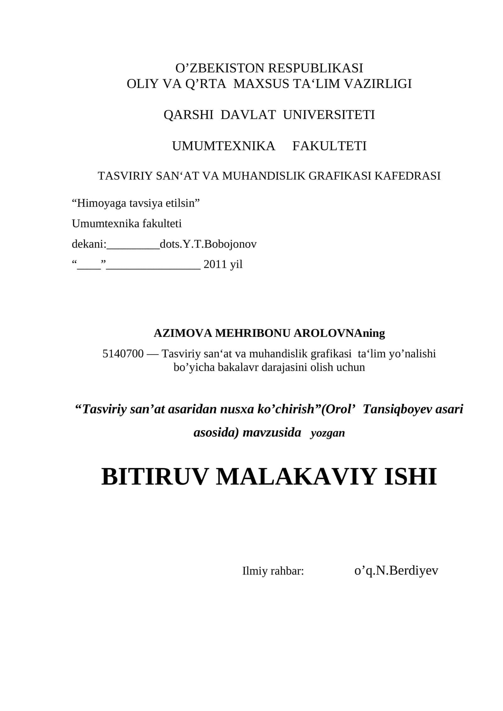 Tasviriy san'at asaridan nusxa ko'chirish 1