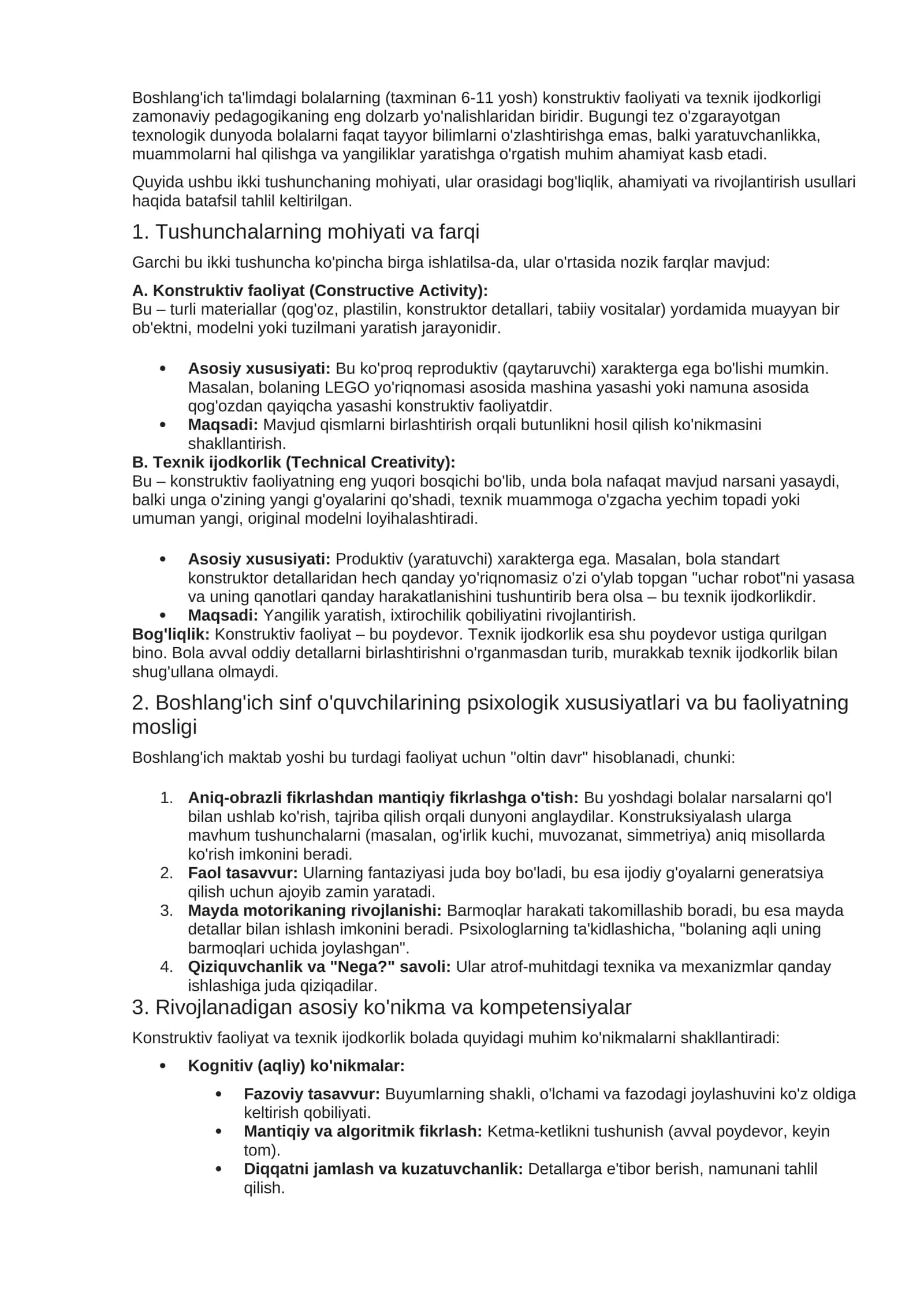 Konstruktiv faoliyat 1