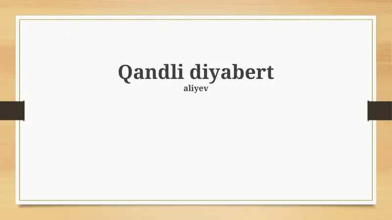 Qandli diyabert 1