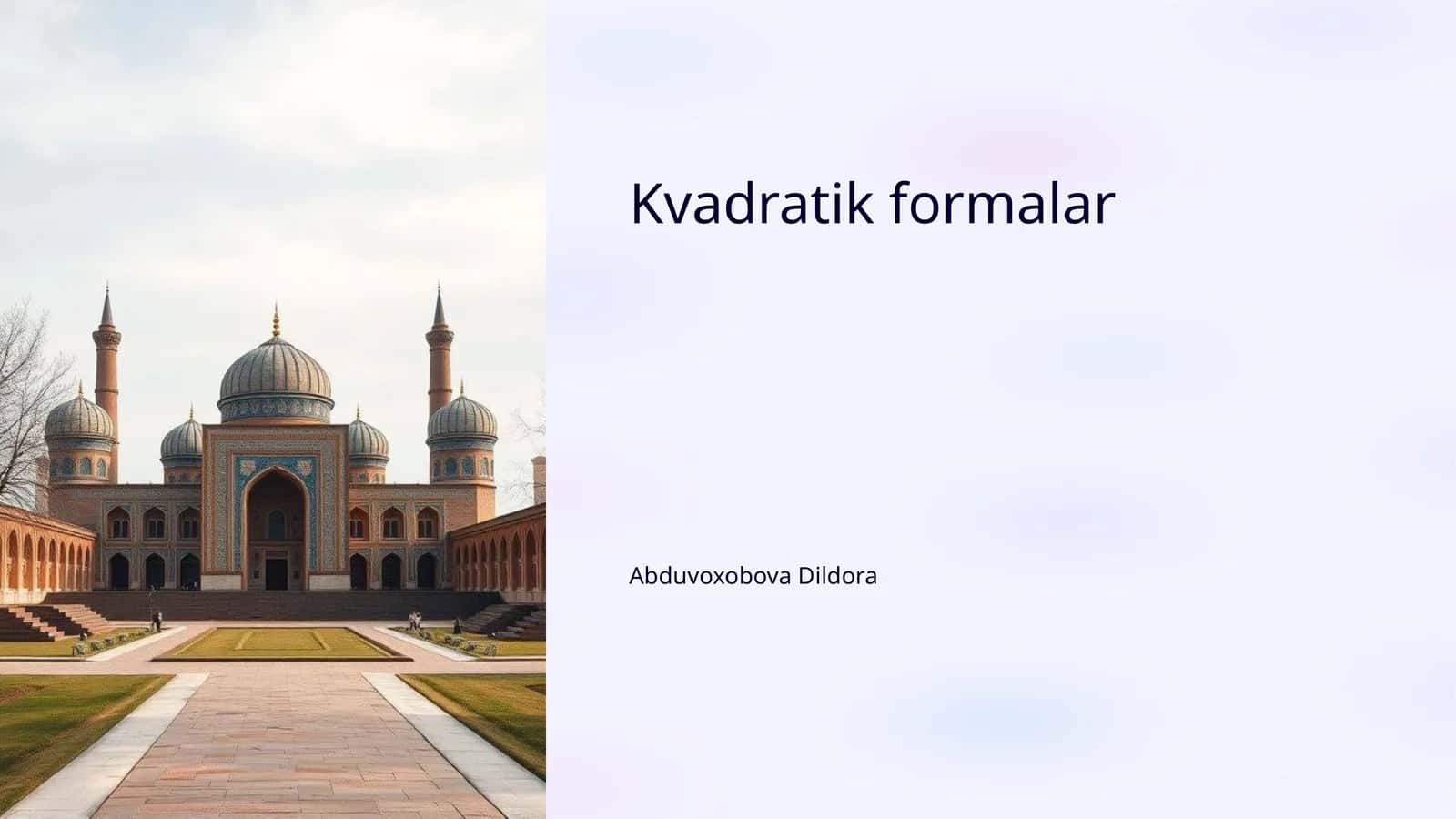 Kvadratik formalar 1