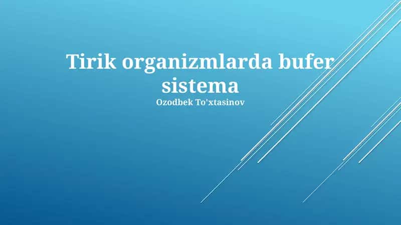 Tirik organizmlarda bufer sistema 1