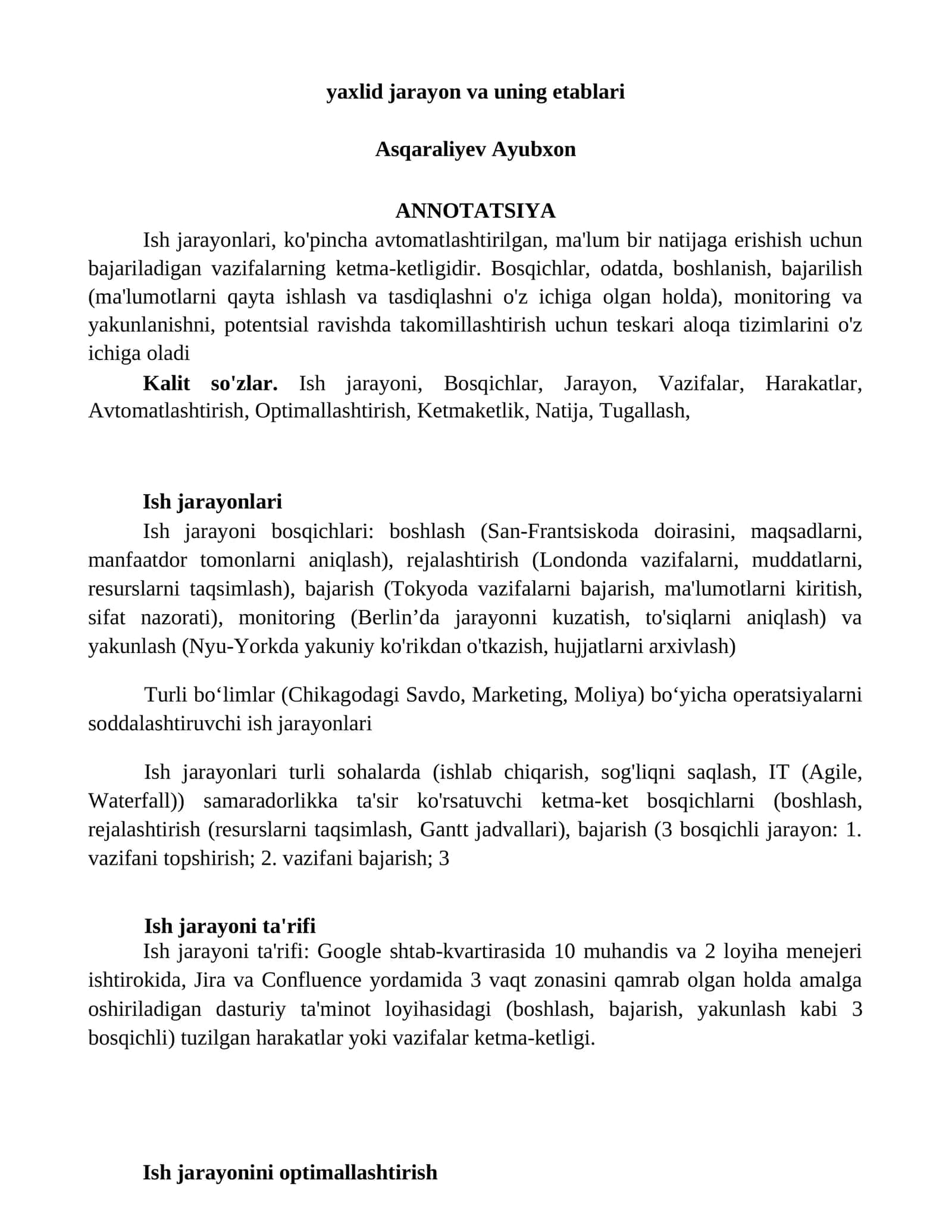 Ish jarayonlari 1