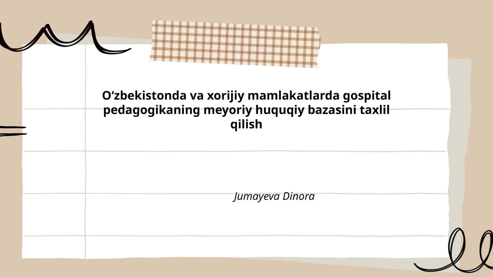 Oʻzbekistonda va xorijiy mamlakatlarda gospital pedagogikaning meyoriy huquqiy bazasini taxlil qilish 1