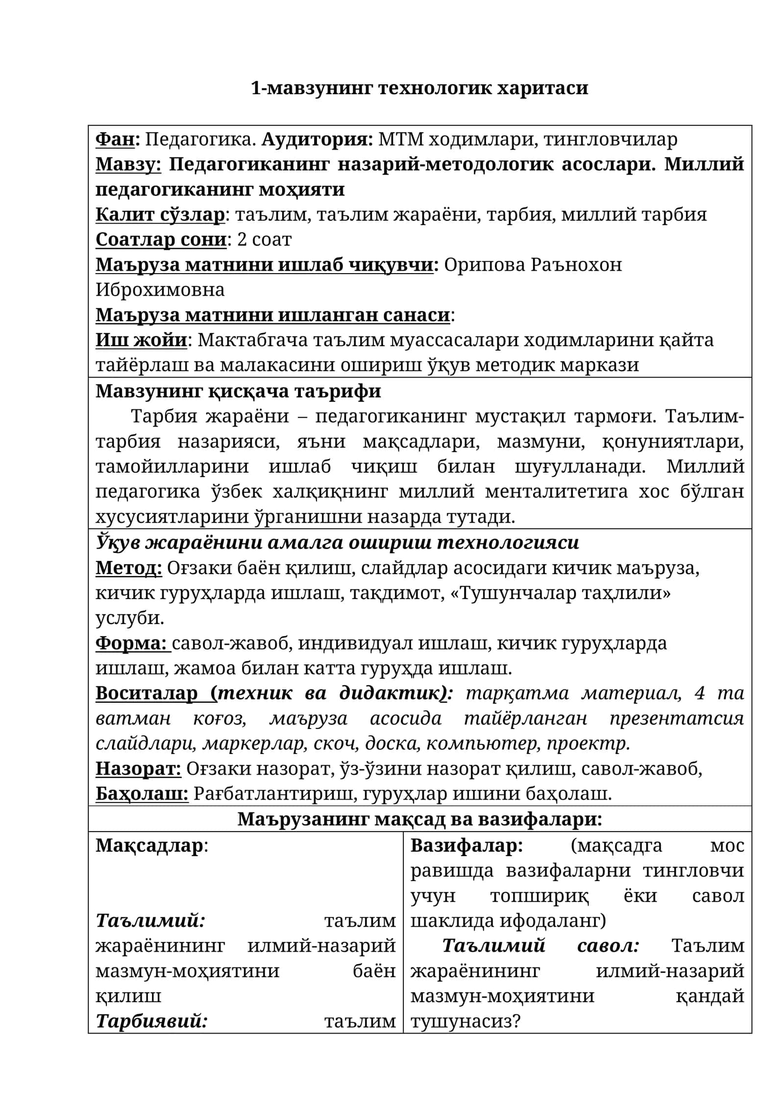 Педагогиканинг назарий-методологик асослари 1