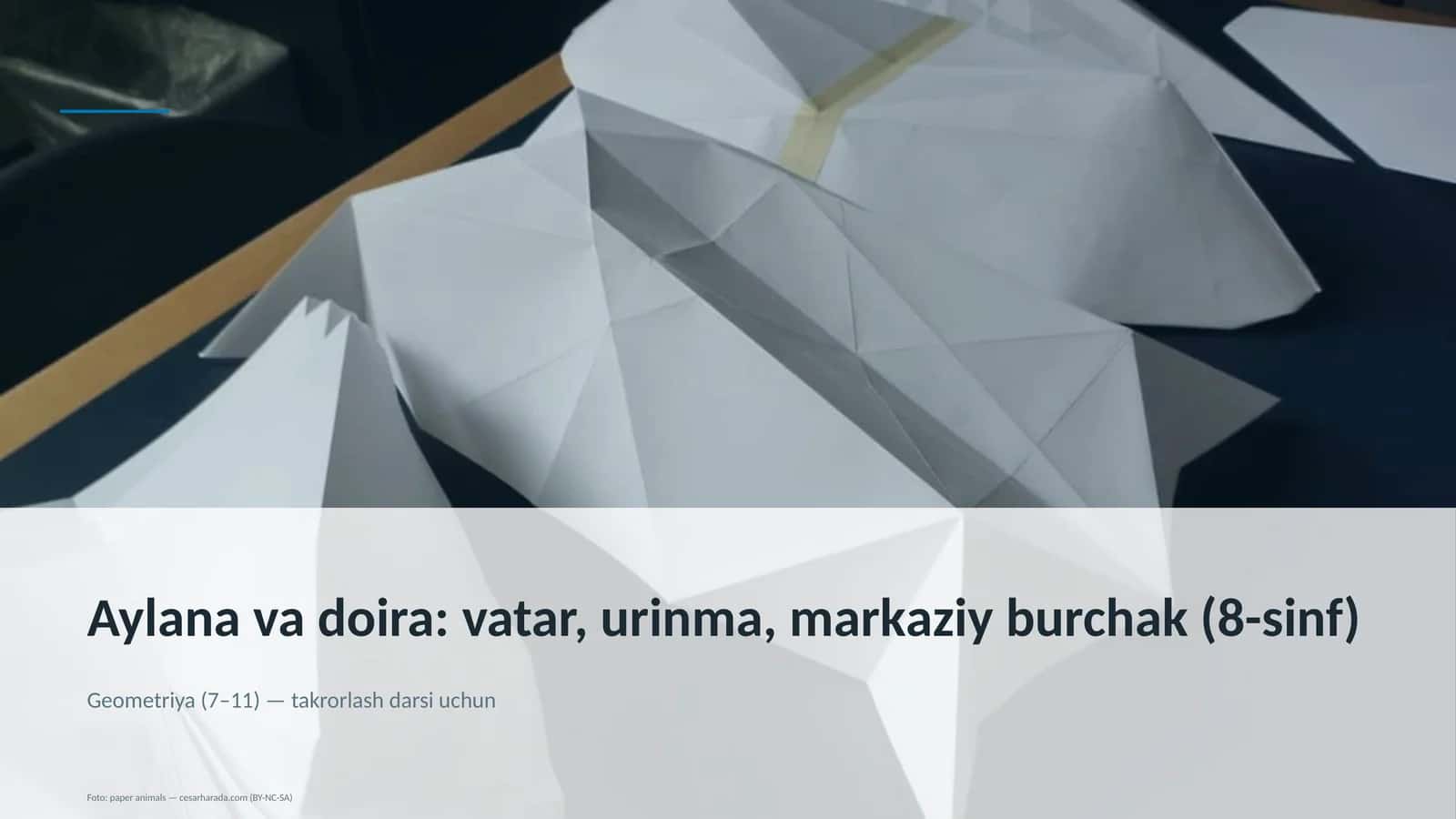 Aylana va doira: vatar, urinma, markaziy burchak (8-sinf) 1