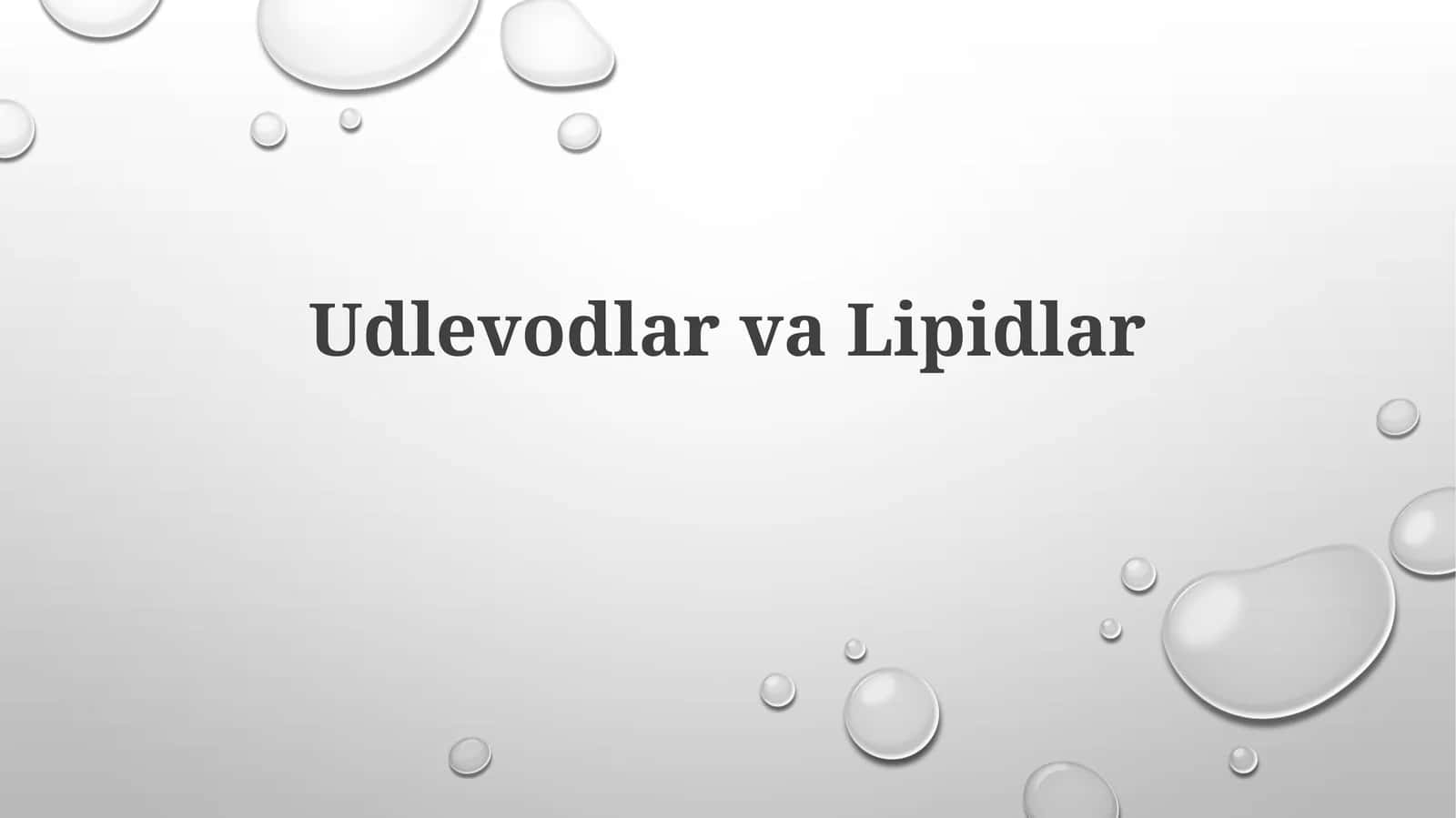 Lipidlar 1