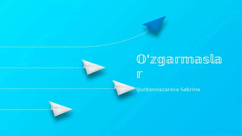 O'zgarmaslar 1