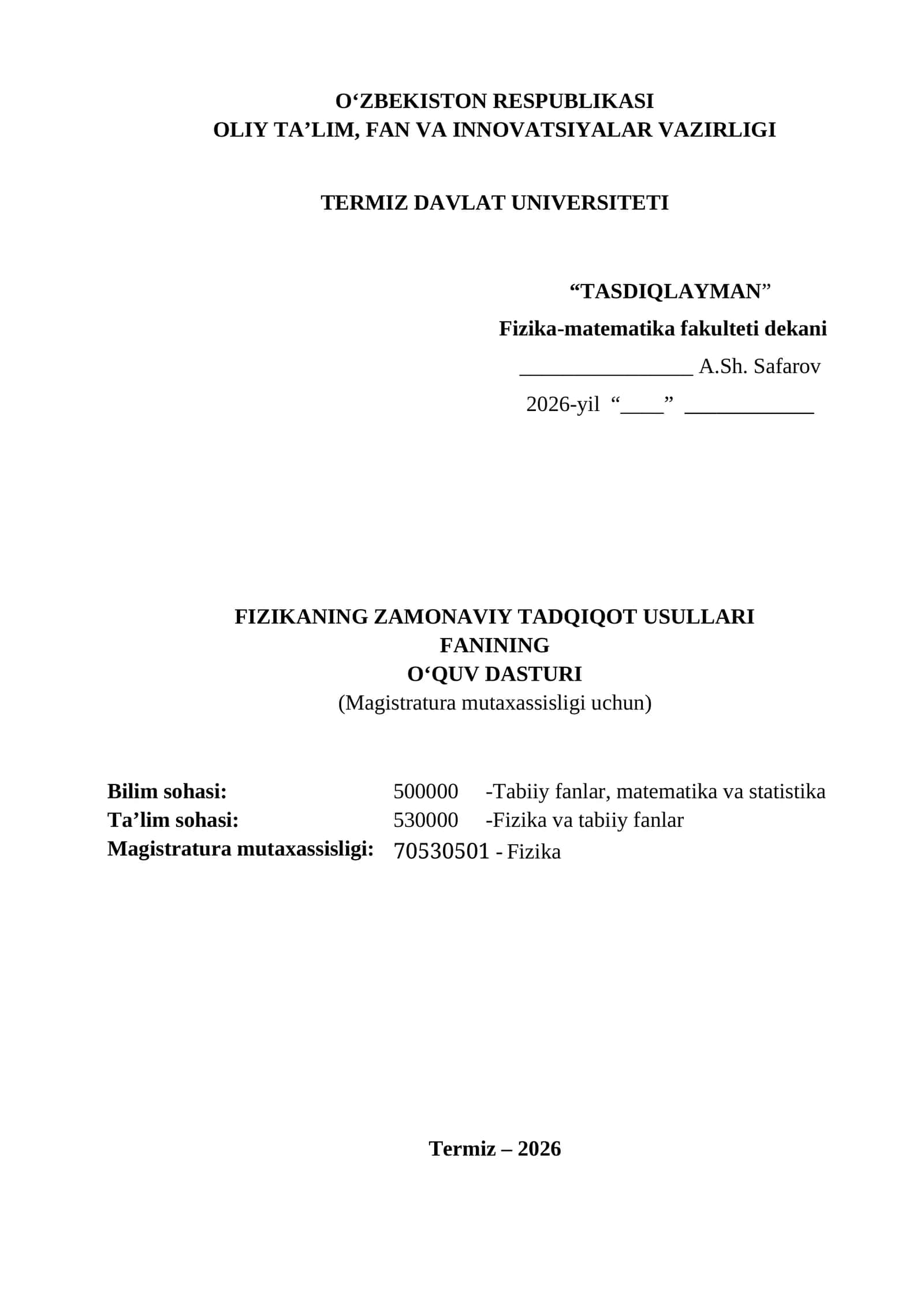 FIZIKANING ZAMONAVIY TADQIQOT USULLARI 1