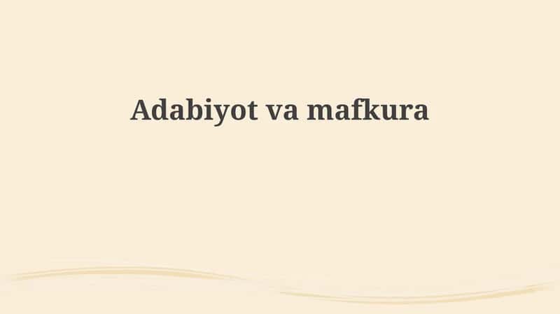 Mafkura: Ta'rif va Turlari
