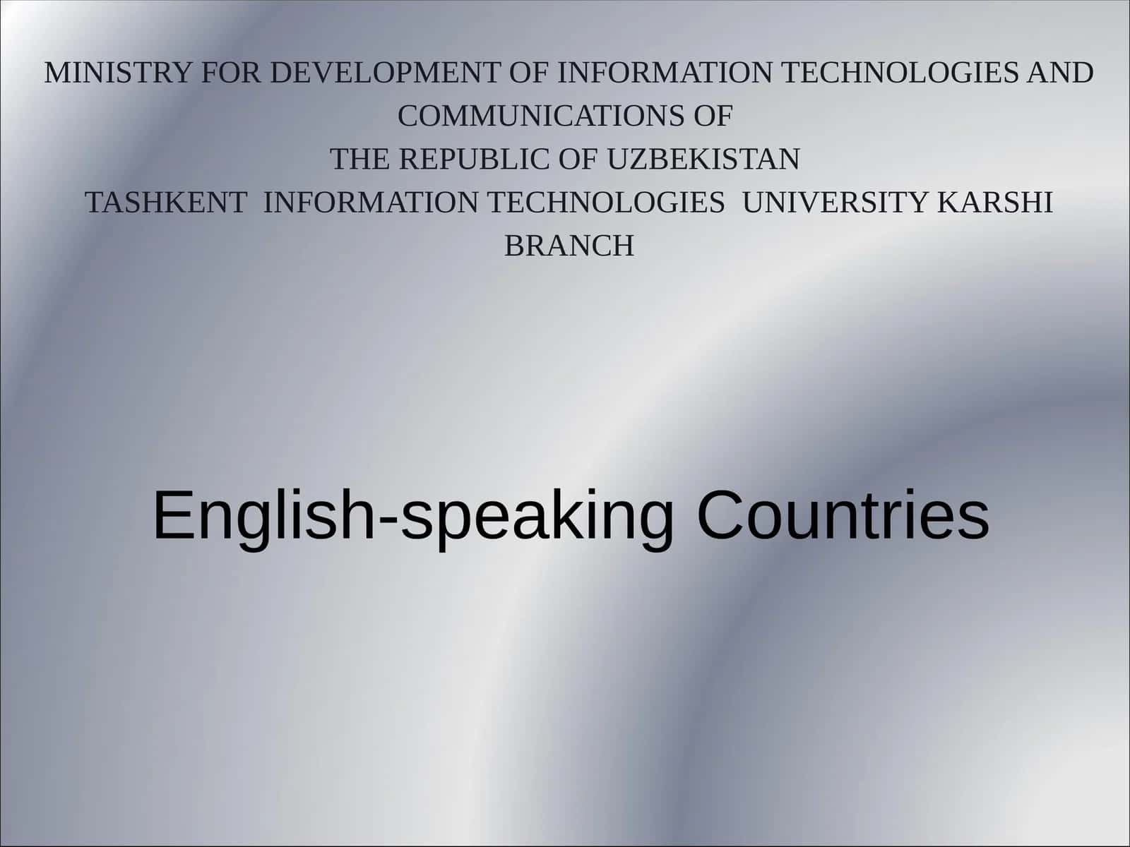 English-speaking Countries 1