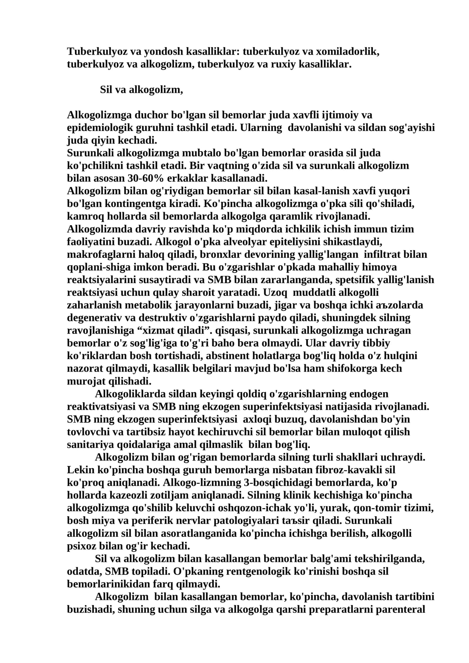 Tuberkulyoz va alkogolizm 1