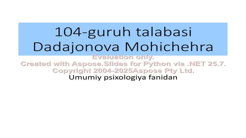 Guruh talabasi Dadajonova Mohichehra 1