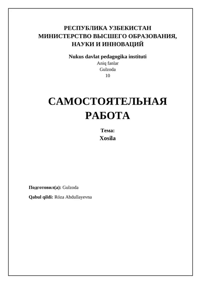 Xosila 1