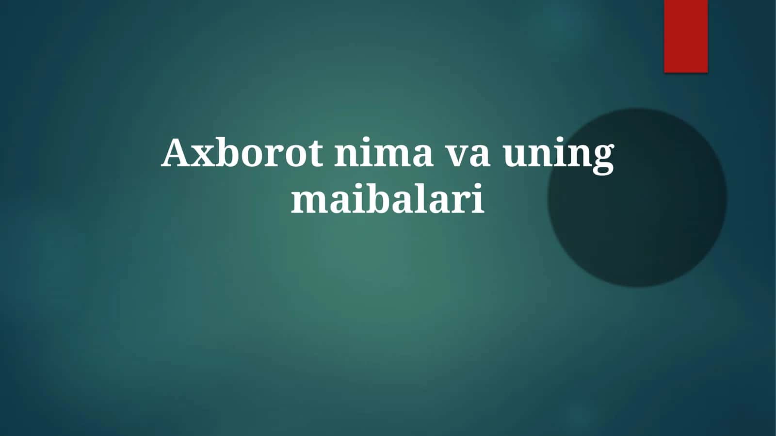 Og'zaki axborot manbalar 1