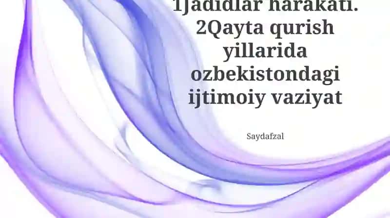 Jadid Harakati: Isloh va Qarshilik 1