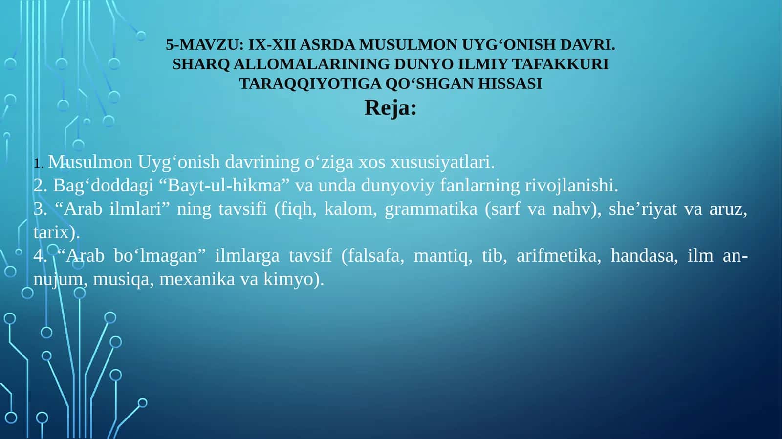 IX-XIIASRDAMUSULMONUYGʻONISHDAVRI 1