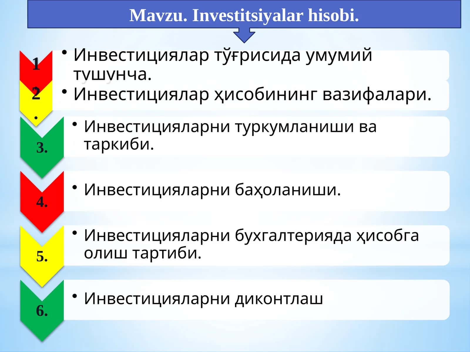 Investitsiyalar hisobi 1