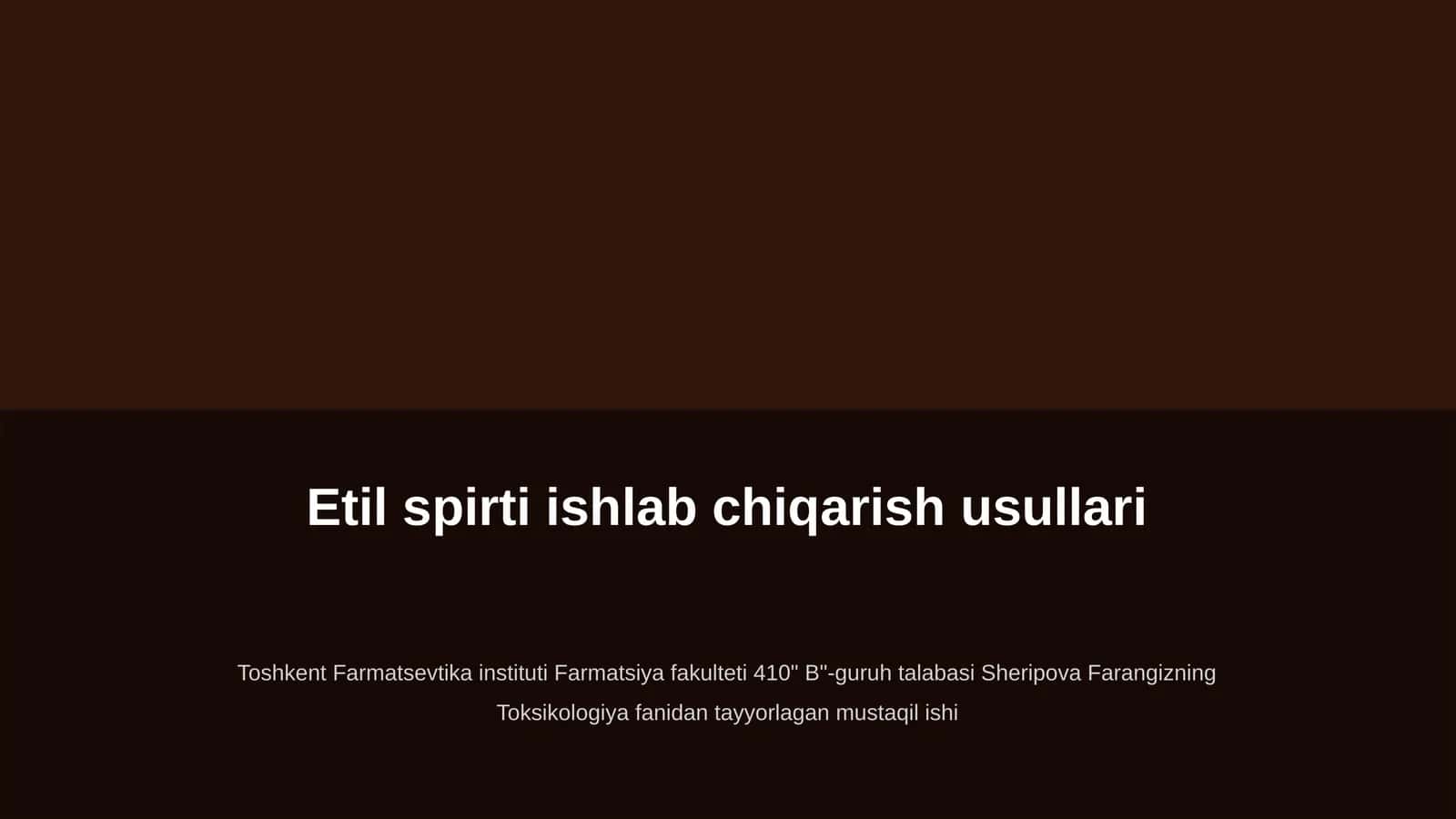 Etil spirti ishlab chiqarish usullari 1