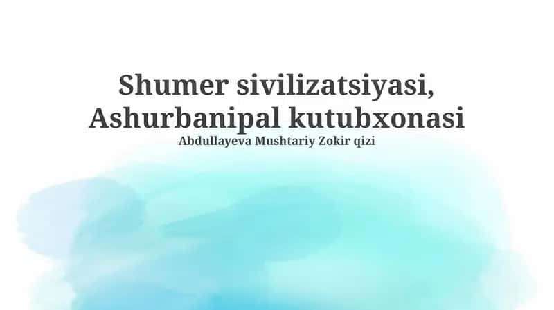 Ashurbanipal kutubxonasi 1