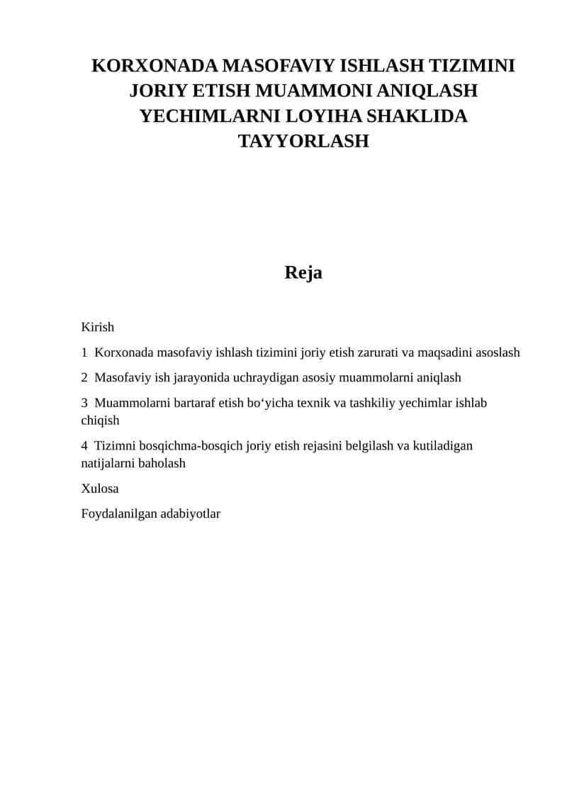 Masofaviy ish tizimi 1