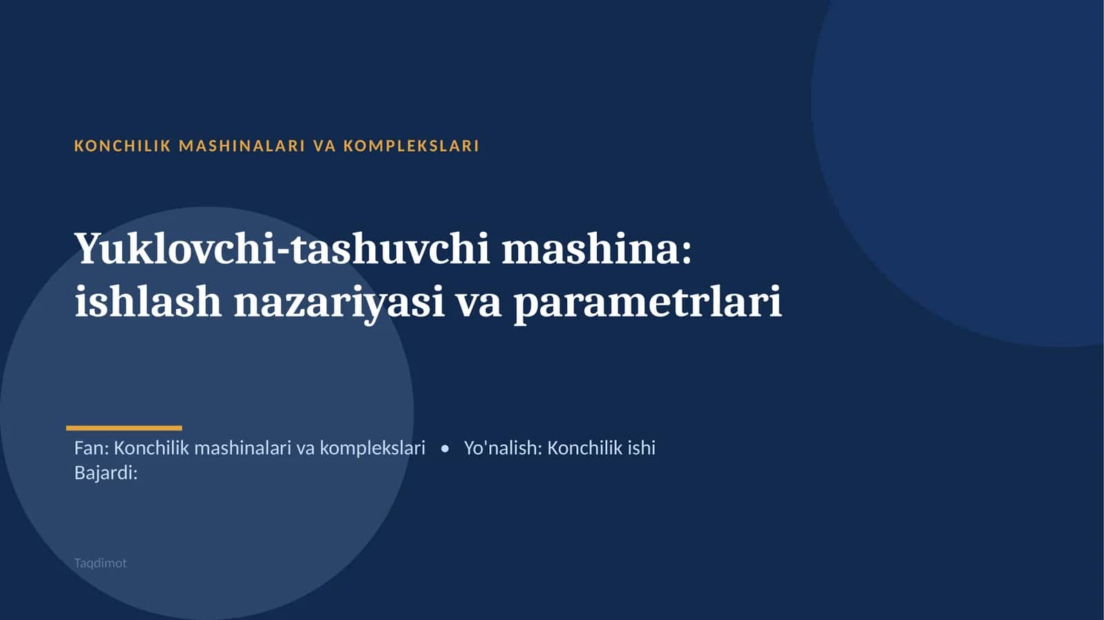 Konchilik mashinalari va komplekslari 1
