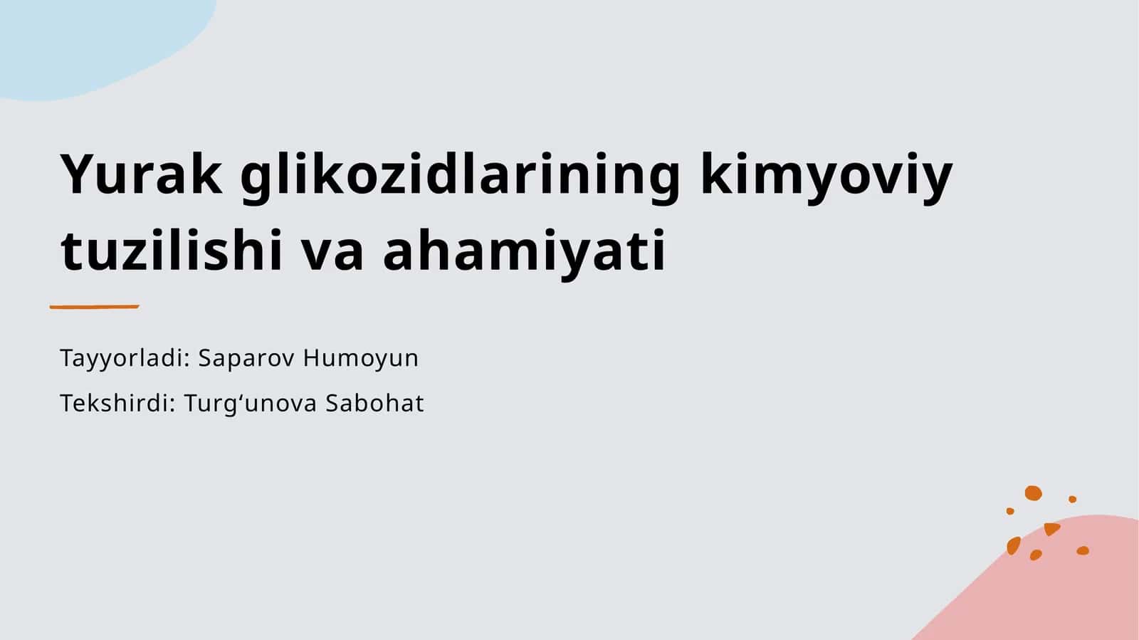 Yurak glikozidlarining kimyoviy tuzilishi va ahamiyati 1