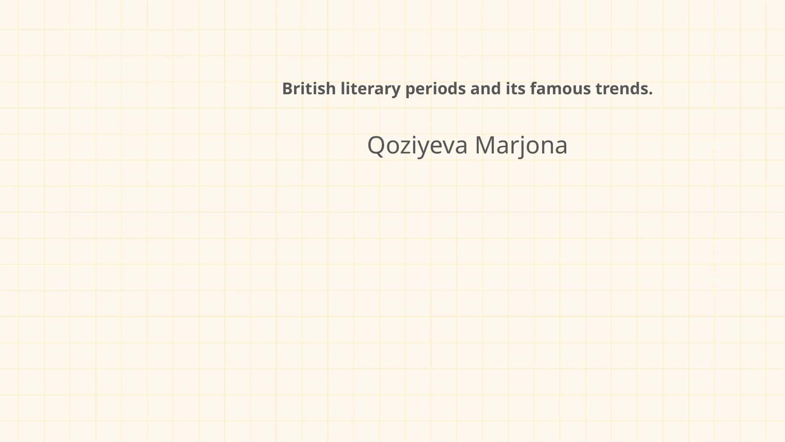 British Literary Periods 1