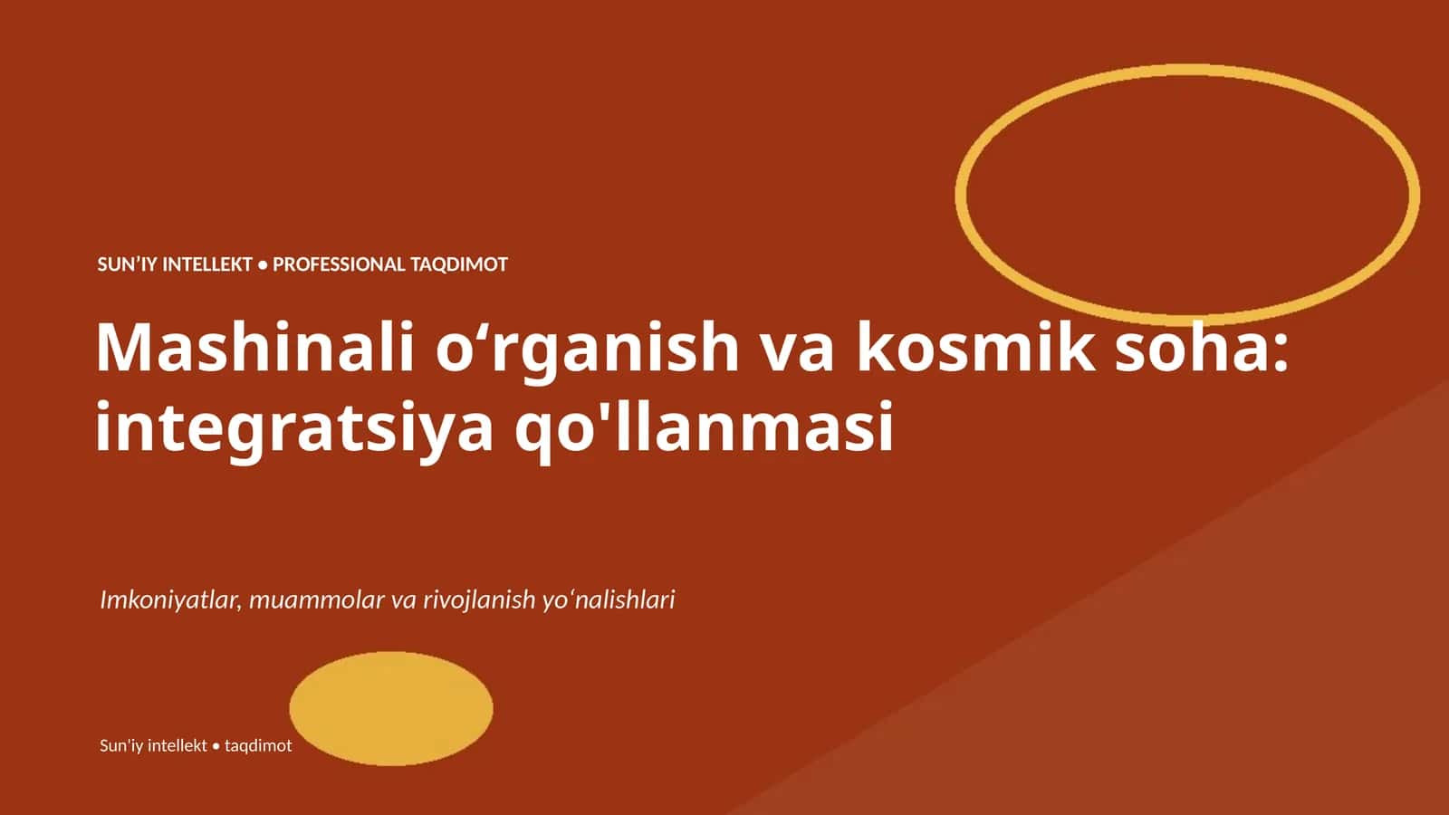 Mashinali oʻrganish va kosmik soha: integratsiya qo'llanmasi 1