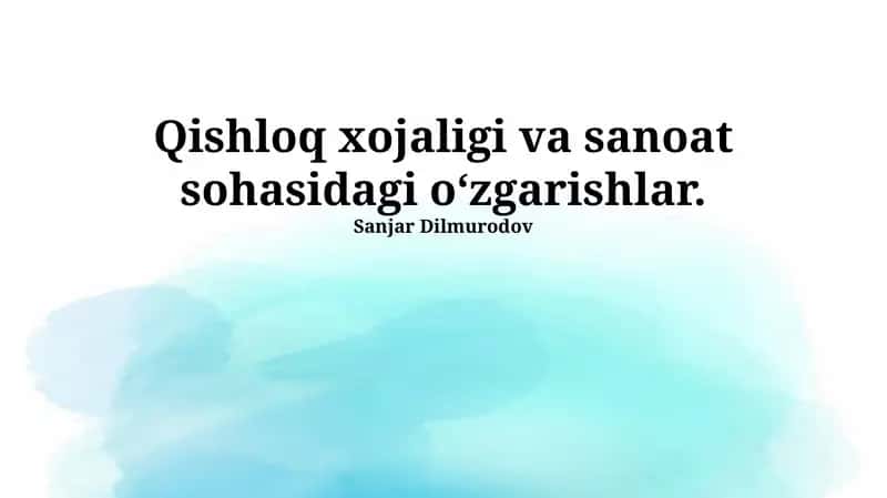 Sanoatdagi oʻzgarishlar 1