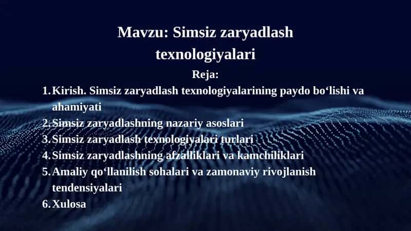 Simsiz zaryadlash texnologiyalari 1
