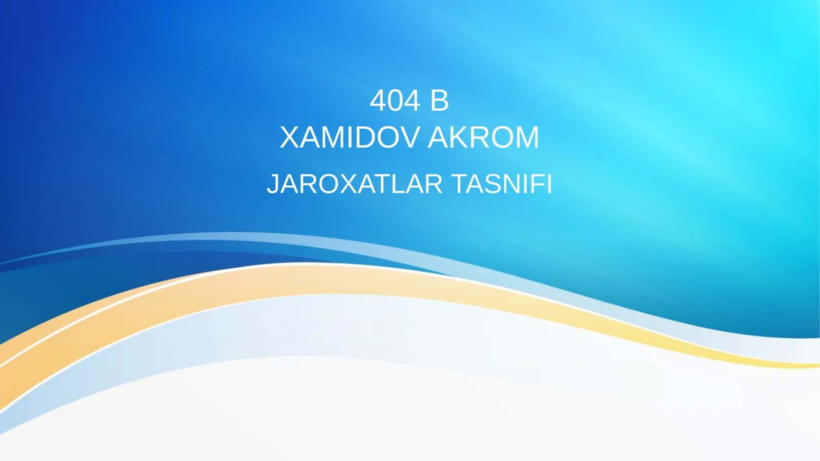 JAROXATLAR TASNIFI 1