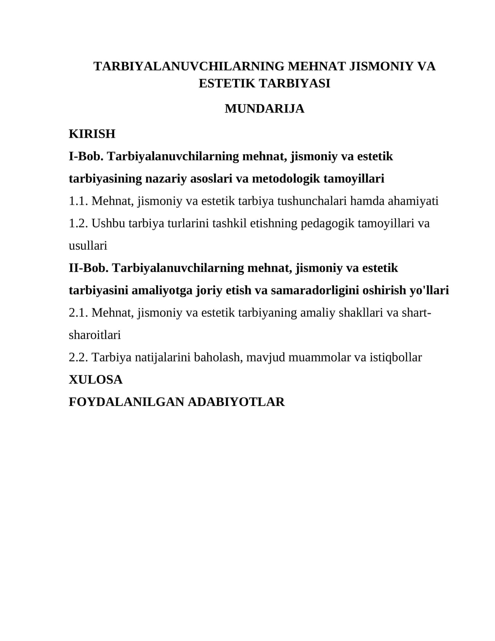TARBIYALANUVCHILARNING MEHNAT JISMONIY VA ESTETIK TARBIYASI 1