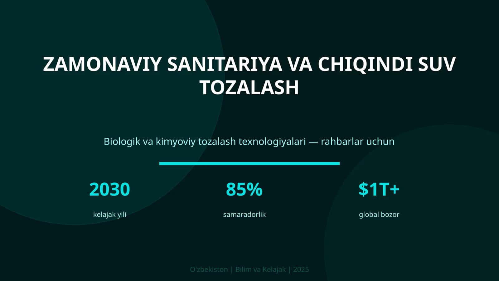 Zamonaviy sanitariya va chiqindi suv tozalash 1
