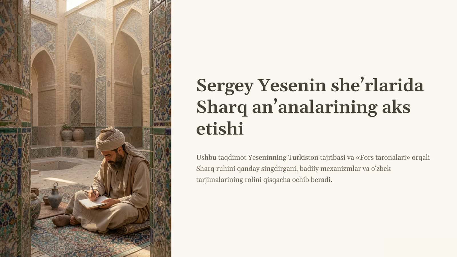 Sergey Yesenin she’rlarida Sharq an’analarining aks etishi 1