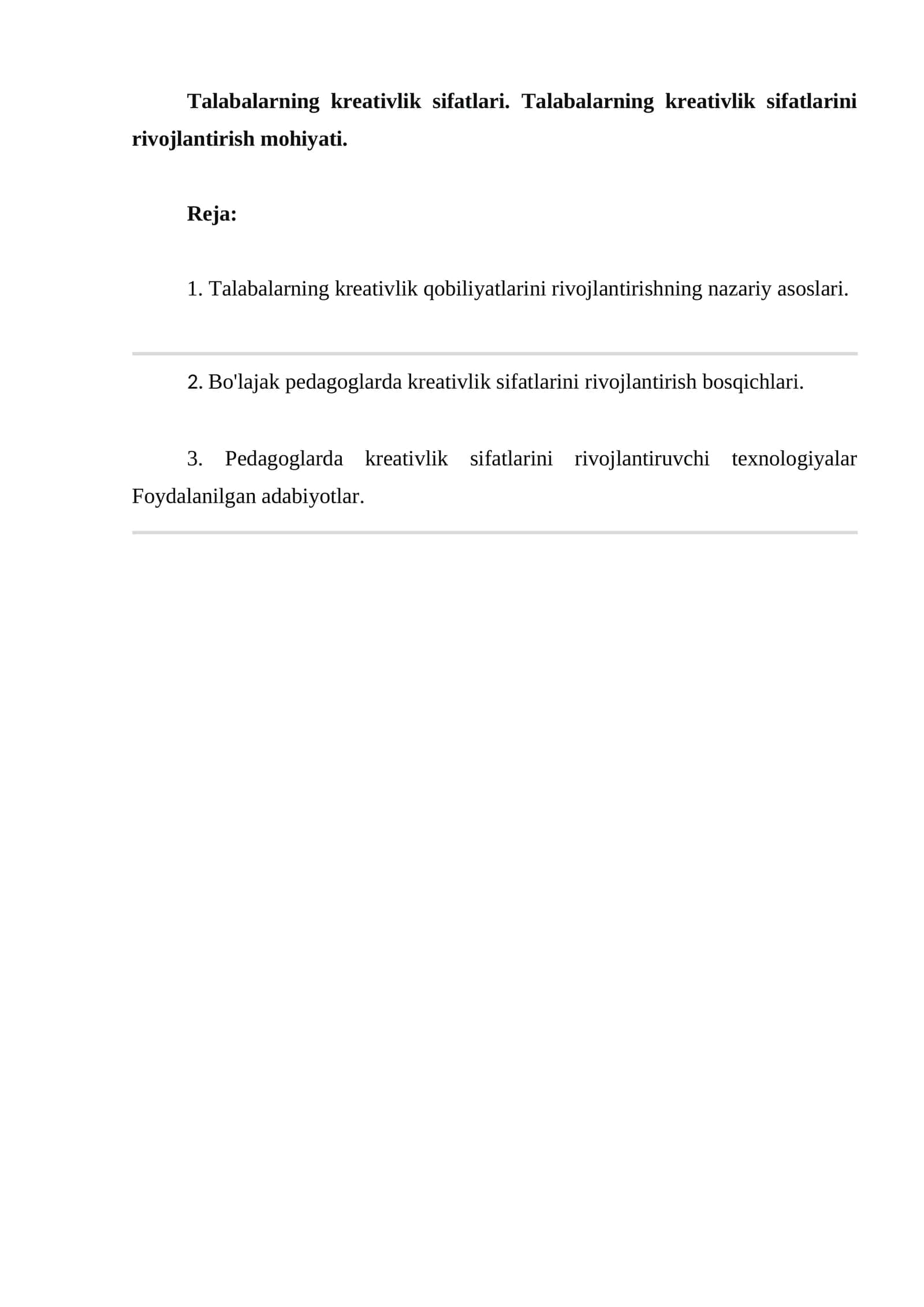 Talabalarning kreativlik sifatlari 1