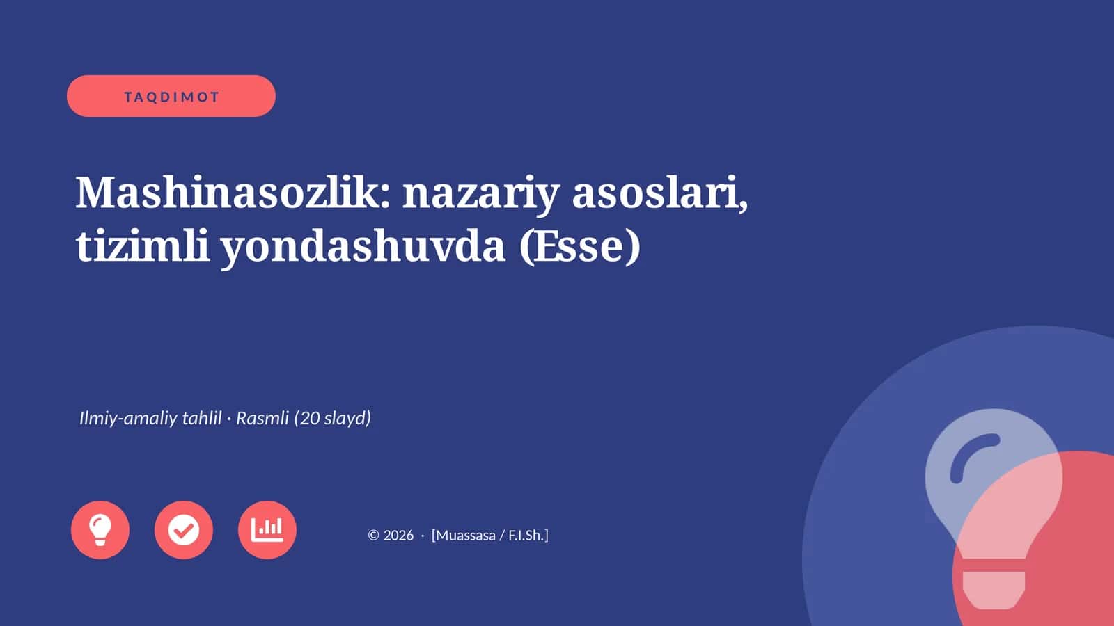 Mashinasozlik: nazariy asoslari, tizimli yondashuvda (Esse) 1