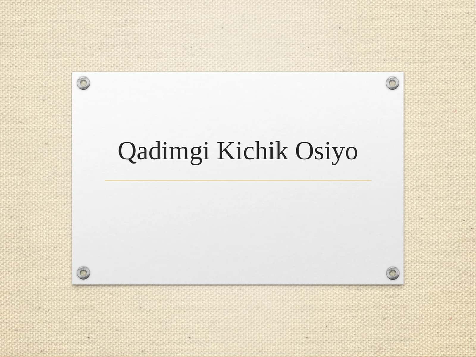 Qadimgi Kichik Osiyo 1