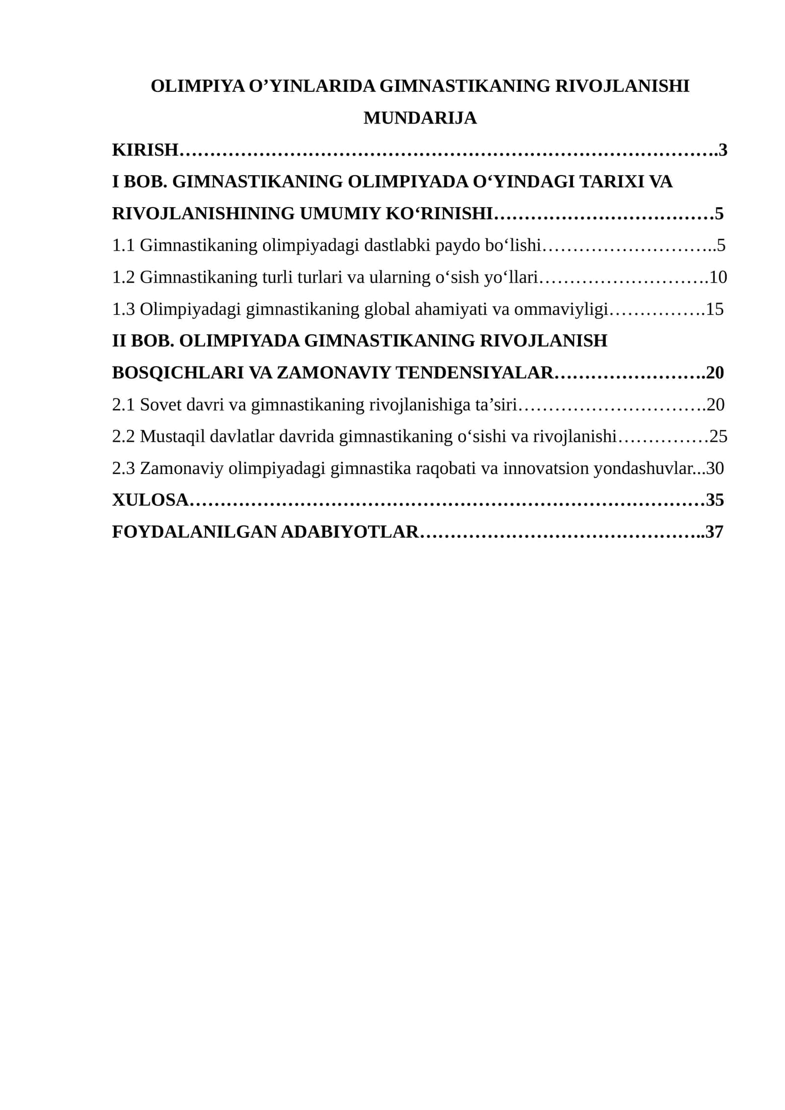 Olimpiya O’yinlarida Gimnastikaning Rivojlanishi 1
