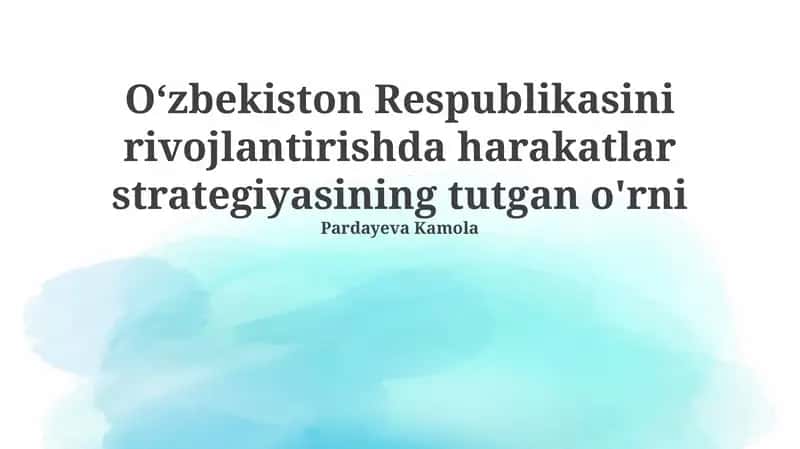 Harakatlar strategiyasi: Mohiyat va ahamiyat 1
