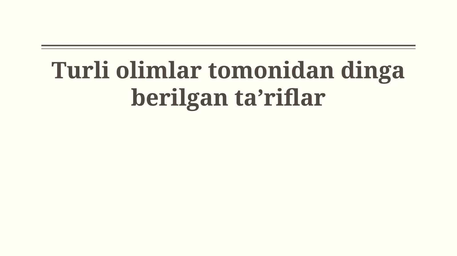 Zamonaviy din ta'riflari 1