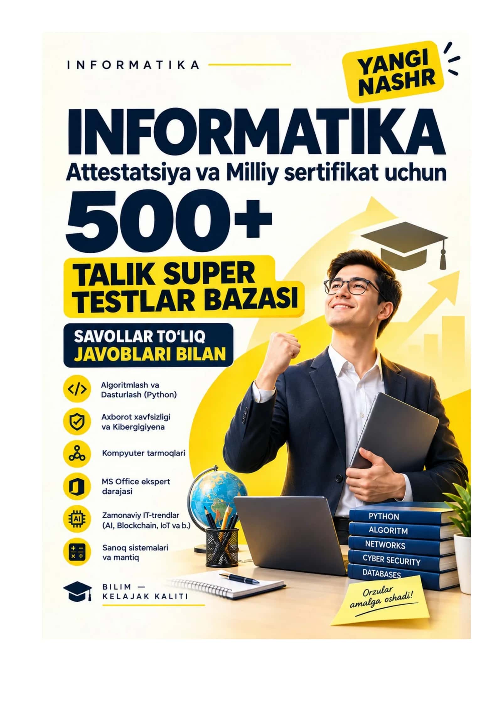 Attestatsiya YANGI NASHR informatika fanidan test javoblari bilan 1