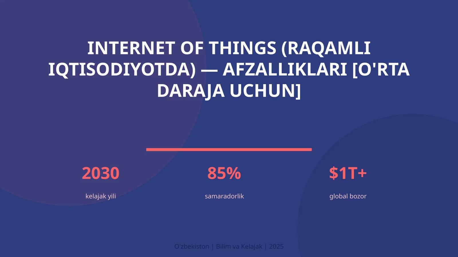 INTERNET OF THINGS (RAQAMLI IQTISODIYOTDA) — AFZALLIKLARI [O'RTA DARAJA UCHUN] 1