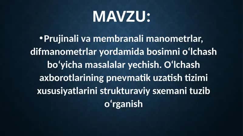 Prujinali va membranali manometrlar 1
