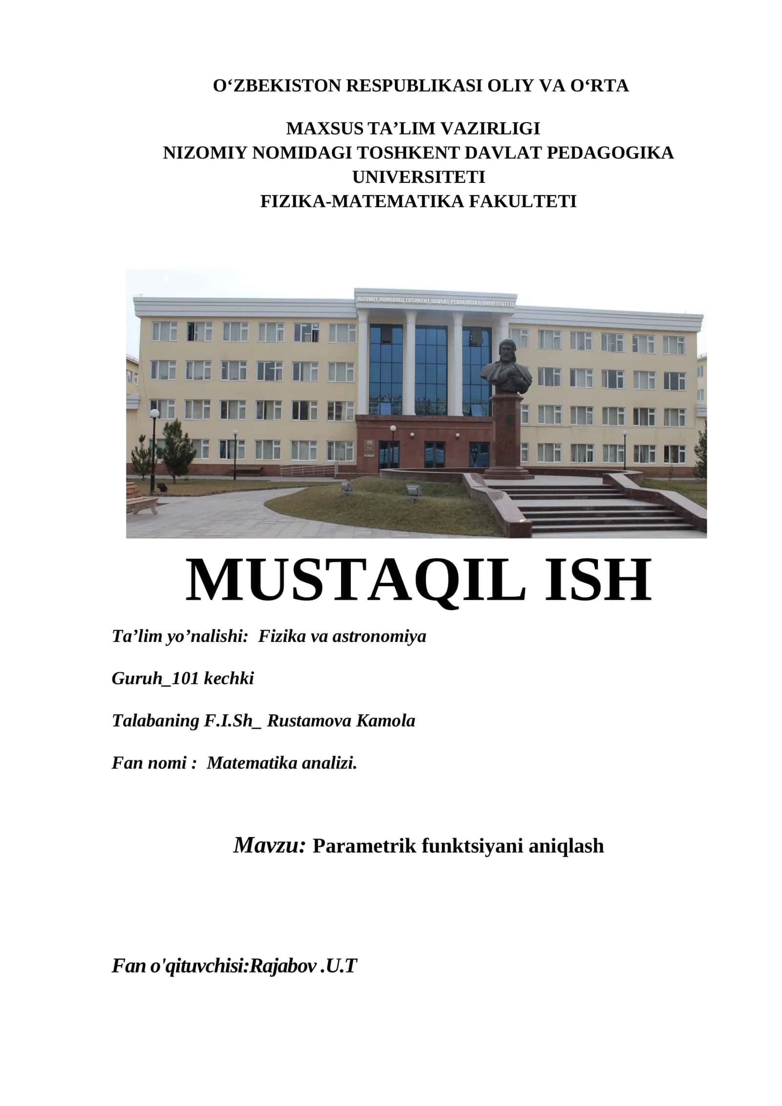 Matematika analizi 1