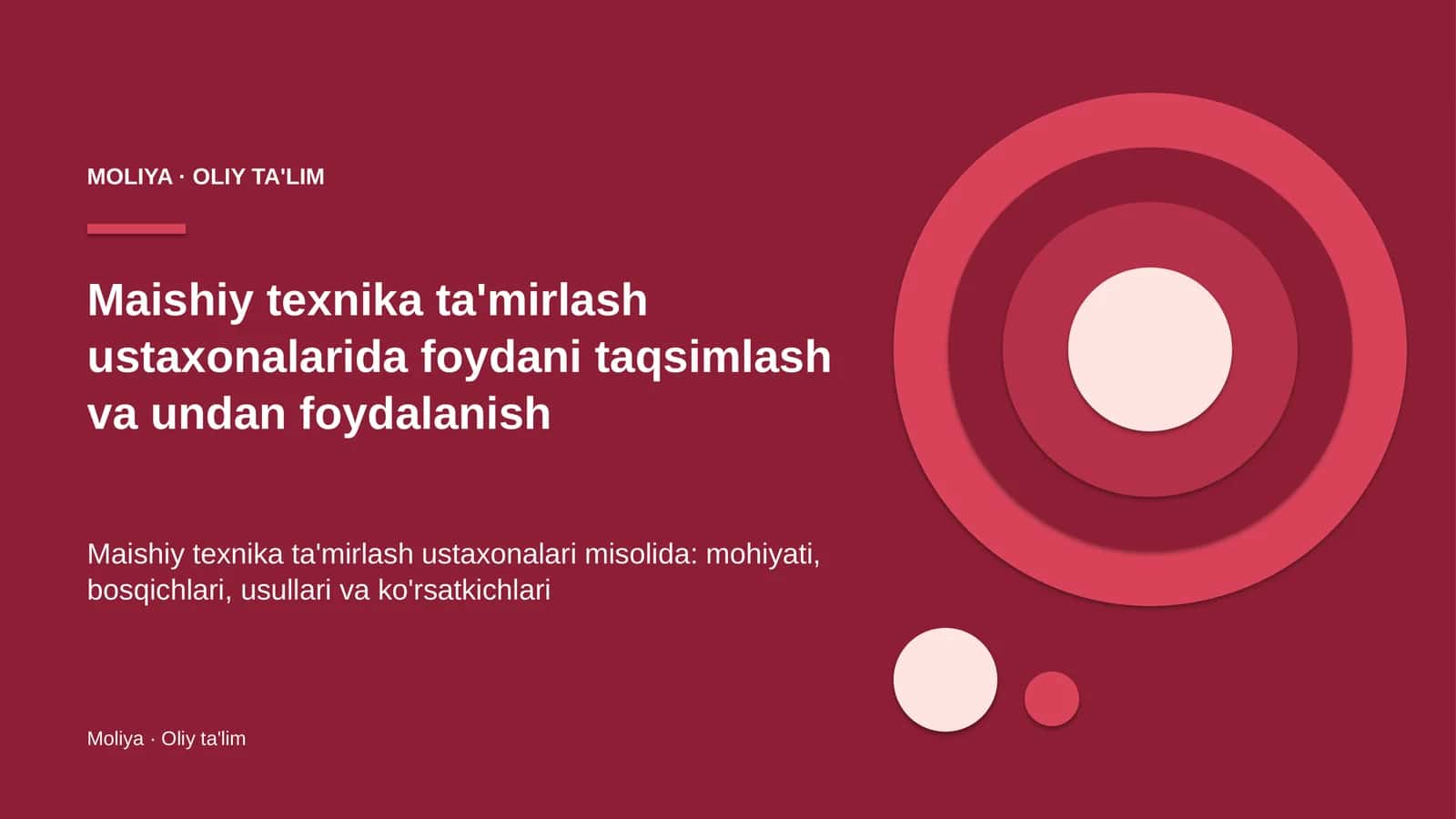 Maishiy texnika ta'mirlash ustaxonalarida foydani taqsimlash va undan foydalanish 1