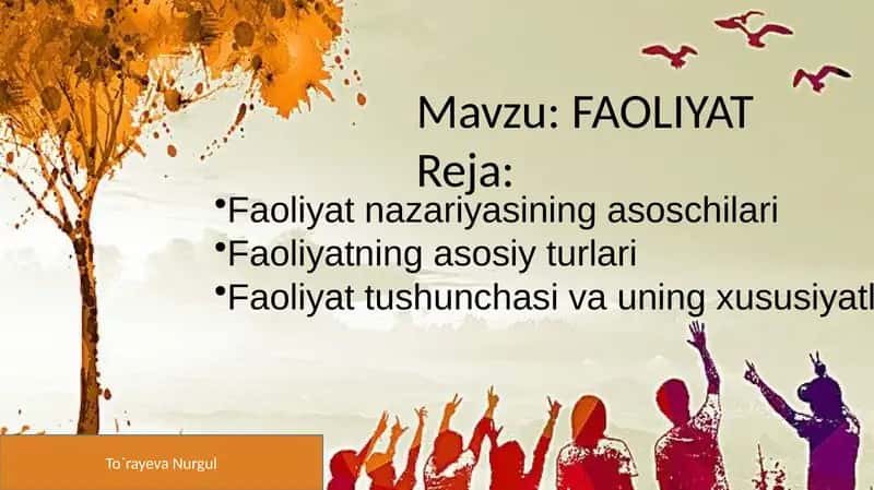 Faoliyatnazariyasi 1